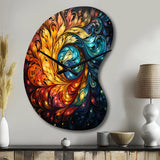 Colorful Indian Art Mystic Rangoli III - Asymmetric Metal Wall Clock