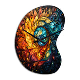 Colorful Indian Art Mystic Rangoli III - Asymmetric Metal Wall Clock