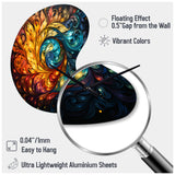 Colorful Indian Art Mystic Rangoli III - Asymmetric Metal Wall Clock