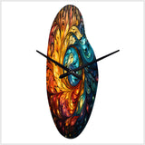 Colorful Indian Art Mystic Rangoli III - Asymmetric Metal Wall Clock