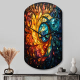 Colorful Indian Art Mystic Rangoli III - Asymmetric Metal Wall Clock