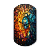 Colorful Indian Art Mystic Rangoli III - Asymmetric Metal Wall Clock
