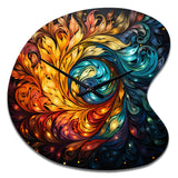 Colorful Indian Art Mystic Rangoli III - Asymmetric Metal Wall Clock