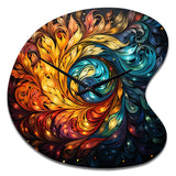 Colorful Indian Art Mystic Rangoli III - Asymmetric Metal Wall Clock