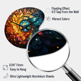 Colorful Indian Art Mystic Rangoli III - Asymmetric Metal Wall Clock