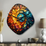 Colorful Indian Art Mystic Rangoli III - Asymmetric Metal Wall Clock