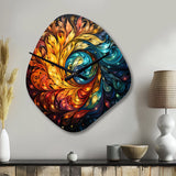 Colorful Indian Art Mystic Rangoli III - Asymmetric Metal Wall Clock