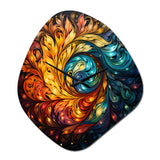 Colorful Indian Art Mystic Rangoli III - Asymmetric Metal Wall Clock
