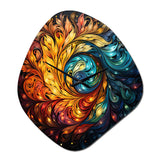 Colorful Indian Art Mystic Rangoli III - Asymmetric Metal Wall Clock