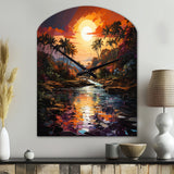 Indian Art Tropical Paradise III - Asymmetric Metal Wall Clock