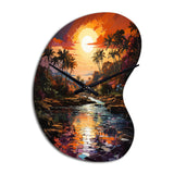 Indian Art Tropical Paradise III - Asymmetric Metal Wall Clock