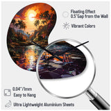 Indian Art Tropical Paradise III - Asymmetric Metal Wall Clock