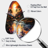 Indian Art Tropical Paradise III - Asymmetric Metal Wall Clock