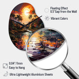 Indian Art Tropical Paradise III - Asymmetric Metal Wall Clock