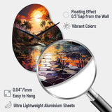 Indian Art Tropical Paradise III - Asymmetric Metal Wall Clock