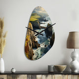 Ireland Dingle Peninsula Clif II - Asymmetric Metal Wall Clock