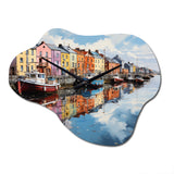 Ireland Harbor Reflections an Acrylic I - Asymmetric Metal Wall Clock