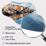 Ireland Harbor Reflections an Acrylic I - Asymmetric Metal Wall Clock