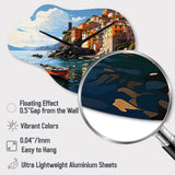 Beige Italy Cinque Terre I - Asymmetric Metal Wall Clock