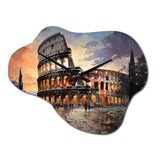 Beige Italy Colosseum Colosseo - Asymmetric Metal Wall Clock