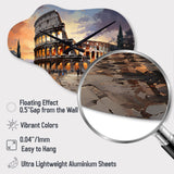 Beige Italy Colosseum Colosseo - Asymmetric Metal Wall Clock
