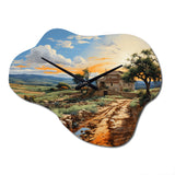 Italy Sicilian Countryside I - Asymmetric Metal Wall Clock