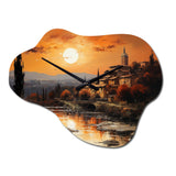 Italy Tuscan Sunsets I - Asymmetric Metal Wall Clock
