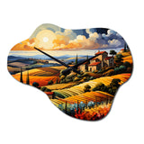 Italy Tuscan Vineyards V - Asymmetric Metal Wall Clock