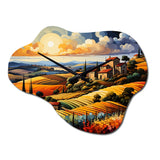 Italy Tuscan Vineyards V - Asymmetric Metal Wall Clock