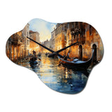 Italy Venetian Reflections I - Asymmetric Metal Wall Clock