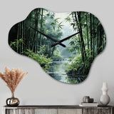 Japon Art Bamboo Forest - Asymmetric Metal Wall Clock