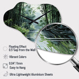 Japon Art Bamboo Forest - Asymmetric Metal Wall Clock