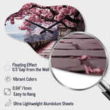 Japon Art Cherry Blossom Pink Path - Asymmetric Metal Wall Clock