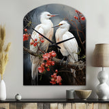 Japon Art Harmony Of Crane I - Asymmetric Metal Wall Clock