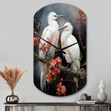 Japon Art Harmony Of Crane I - Asymmetric Metal Wall Clock