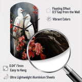 Japon Art Harmony Of Crane I - Asymmetric Metal Wall Clock