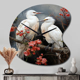 Japon Art Harmony Of Crane I - Asymmetric Metal Wall Clock