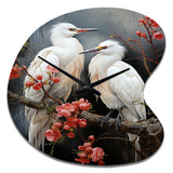 Japon Art Harmony Of Crane I - Asymmetric Metal Wall Clock