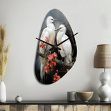 Japon Art Harmony Of Crane I - Asymmetric Metal Wall Clock