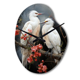 Japon Art Harmony Of Crane I - Asymmetric Metal Wall Clock