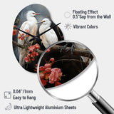 Japon Art Harmony Of Crane I - Asymmetric Metal Wall Clock