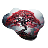 Red Japanese Maple - Asymmetric Metal Wall Clock