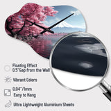 Japon Art Pink Mount Fuji II - Asymmetric Metal Wall Clock