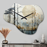 Japon Art Serene Zen Minimalism I - Asymmetric Metal Wall Clock