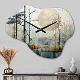 Japon Art Serene Zen Minimalism I - Asymmetric Metal Wall Clock