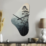 Japon Art Serene Zen Minimalism III - Asymmetric Metal Wall Clock