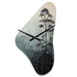 Japon Art Serene Zen Minimalism III - Asymmetric Metal Wall Clock