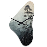 Japon Art Serene Zen Minimalism III - Asymmetric Metal Wall Clock