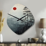Japon Art Serene Zen Minimalism III - Asymmetric Metal Wall Clock