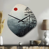 Japon Art Serene Zen Minimalism III - Asymmetric Metal Wall Clock